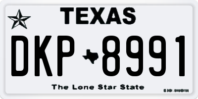 TX license plate DKP8991