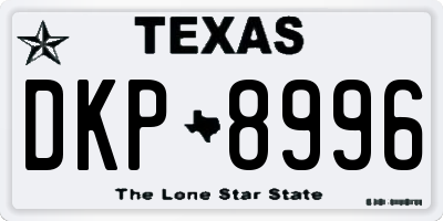 TX license plate DKP8996