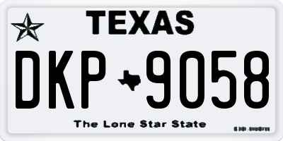 TX license plate DKP9058