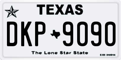 TX license plate DKP9090