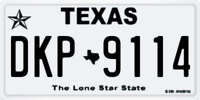 TX license plate DKP9114