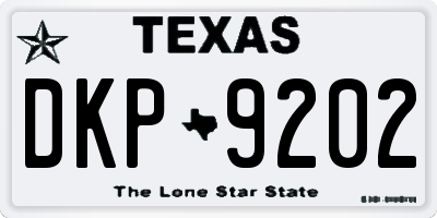 TX license plate DKP9202