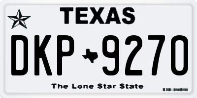 TX license plate DKP9270