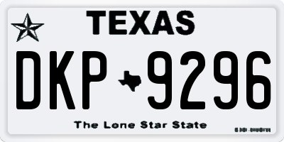 TX license plate DKP9296