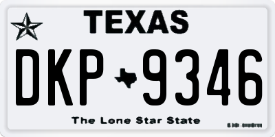 TX license plate DKP9346