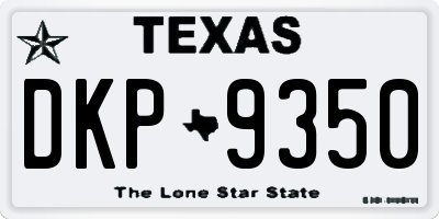 TX license plate DKP9350