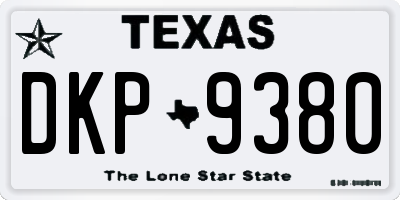 TX license plate DKP9380