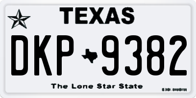 TX license plate DKP9382