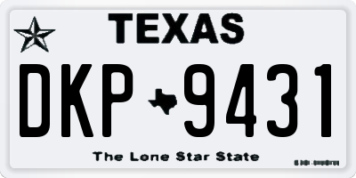 TX license plate DKP9431