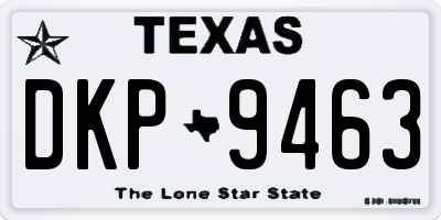 TX license plate DKP9463