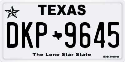 TX license plate DKP9645