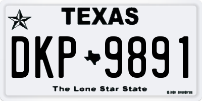 TX license plate DKP9891