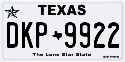 TX license plate DKP9922