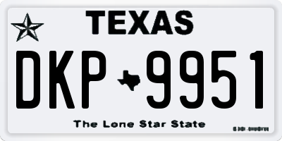 TX license plate DKP9951