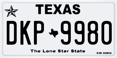 TX license plate DKP9980