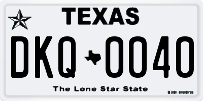 TX license plate DKQ0040