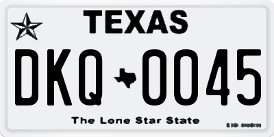TX license plate DKQ0045