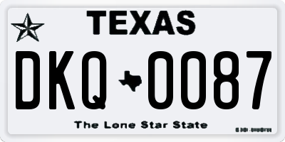 TX license plate DKQ0087