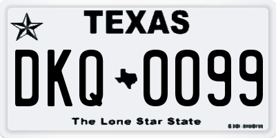 TX license plate DKQ0099