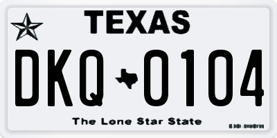 TX license plate DKQ0104