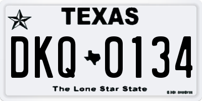 TX license plate DKQ0134