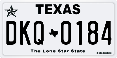 TX license plate DKQ0184