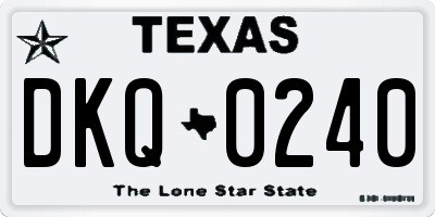 TX license plate DKQ0240