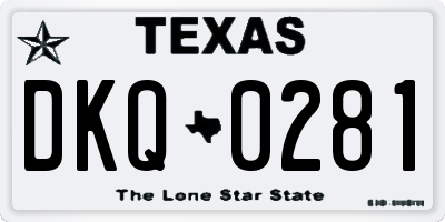 TX license plate DKQ0281