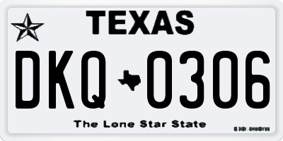TX license plate DKQ0306