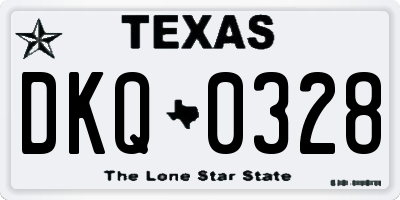 TX license plate DKQ0328