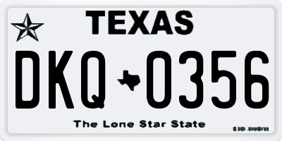 TX license plate DKQ0356