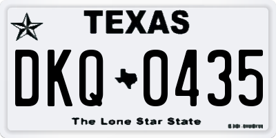 TX license plate DKQ0435