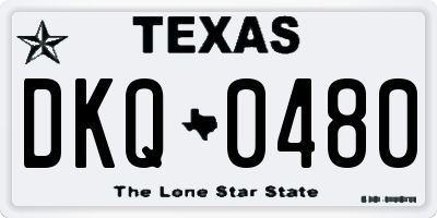 TX license plate DKQ0480