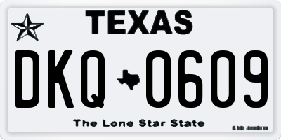 TX license plate DKQ0609