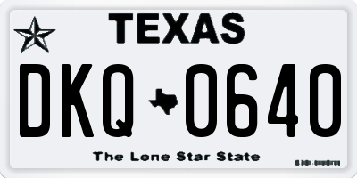 TX license plate DKQ0640