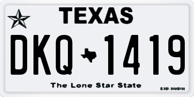 TX license plate DKQ1419