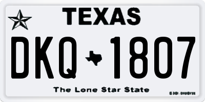 TX license plate DKQ1807
