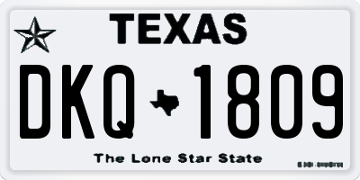 TX license plate DKQ1809