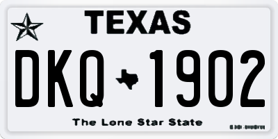 TX license plate DKQ1902