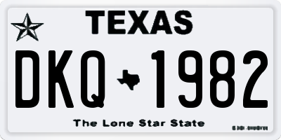 TX license plate DKQ1982