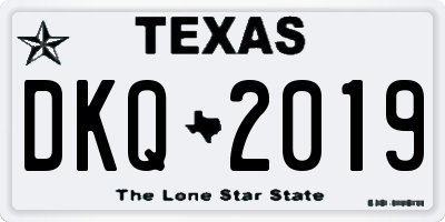 TX license plate DKQ2019