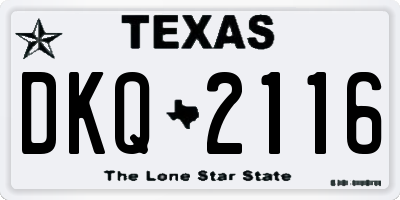 TX license plate DKQ2116