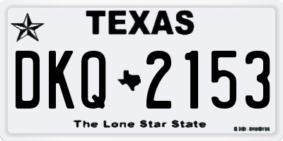 TX license plate DKQ2153