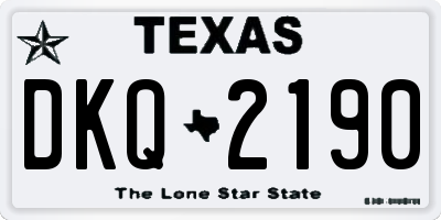 TX license plate DKQ2190