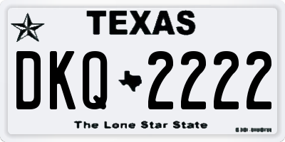 TX license plate DKQ2222