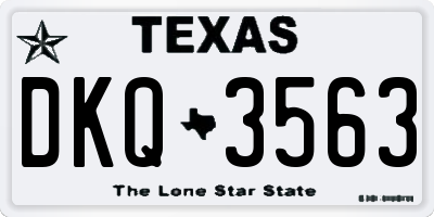TX license plate DKQ3563