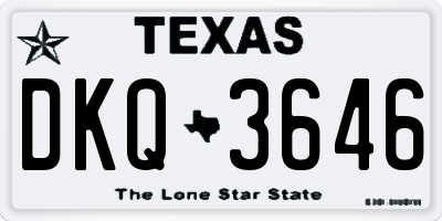 TX license plate DKQ3646