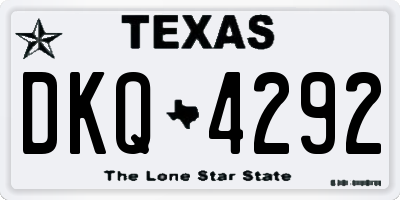 TX license plate DKQ4292