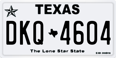 TX license plate DKQ4604