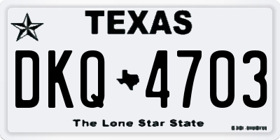 TX license plate DKQ4703